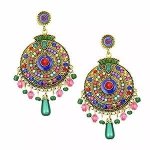 Bohemian round chandelier earrings